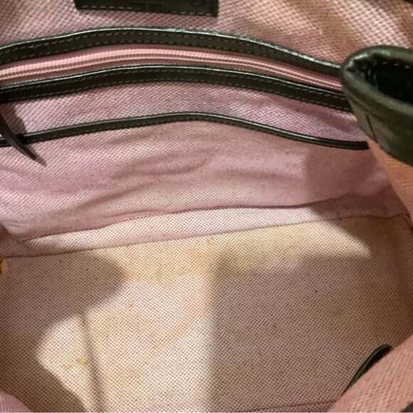 Vntg Dooney & Bourke Croc Embossed Brown Leather Purse Shoulder Bag Bucket Hobo - Picture 11 of 16